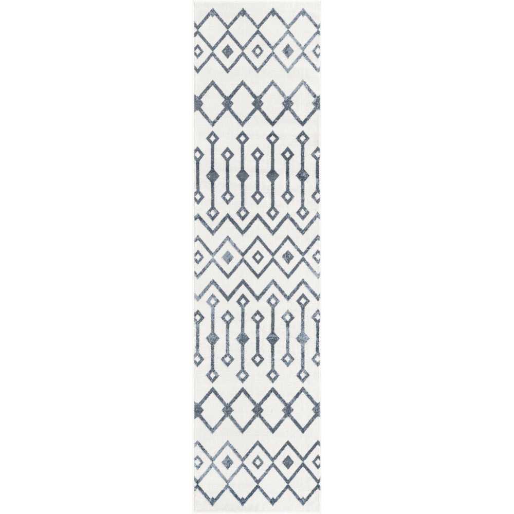 Rug Unique Loom Bohemian Trellis Ivory Runner 2' 0 x 8' 0