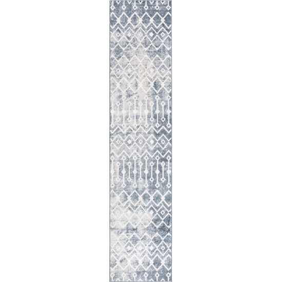 Rug Unique Loom Bohemian Trellis Blue Runner 2' 7 x 12' 0