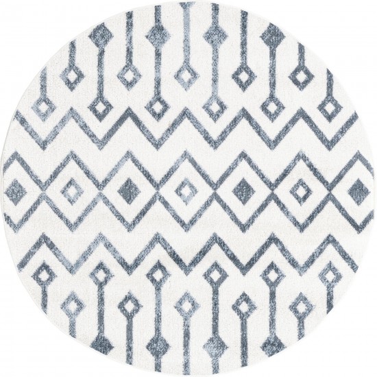 Rug Unique Loom Bohemian Trellis Ivory Round 3' 0 x 3' 0