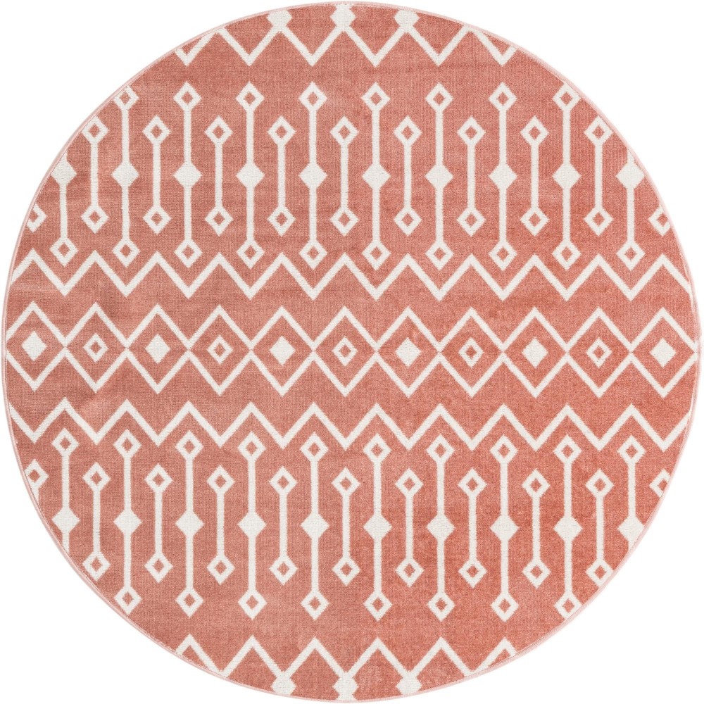 Rug Unique Loom Bohemian Trellis Pink Round 5' 3 x 5' 3