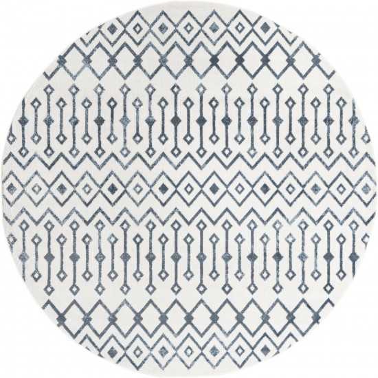 Rug Unique Loom Bohemian Trellis Ivory Round 7' 0 x 7' 0