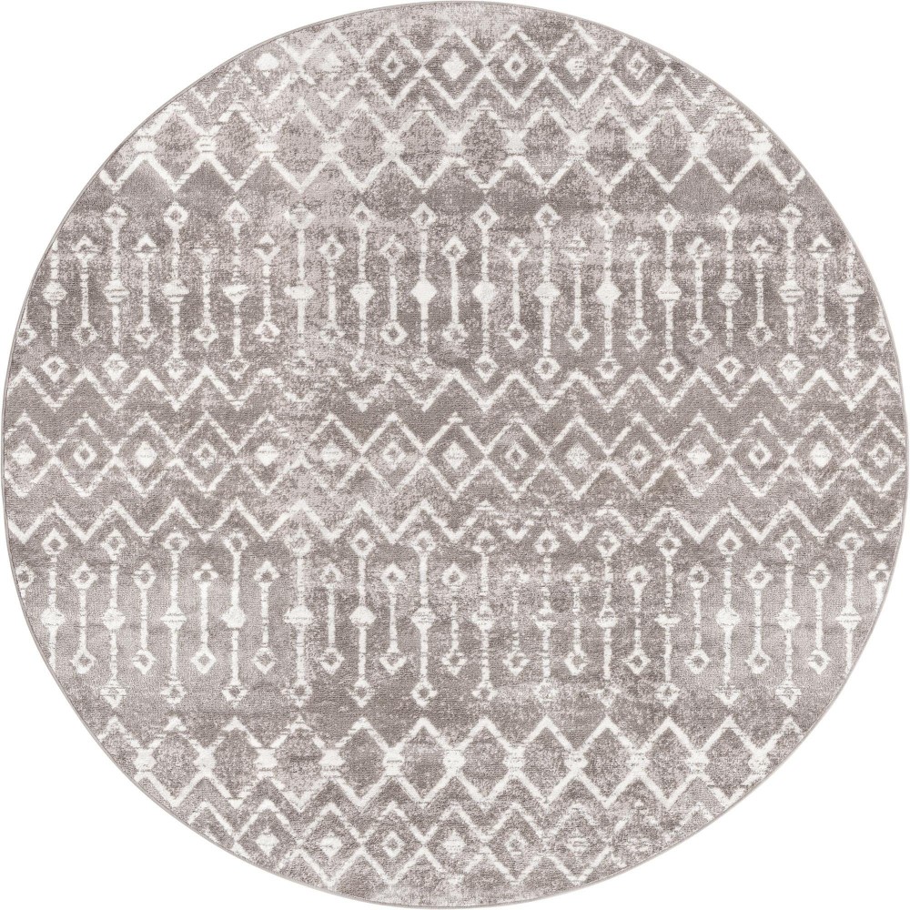 Rug Unique Loom Bohemian Trellis Gray Round 7' 0 x 7' 0 Rug Unique Loom Bohemian Trellis Gray Round 7' 0 x 7' 0