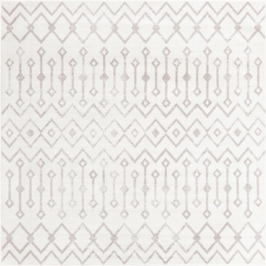 Rug Unique Loom Bohemian Trellis Pearl Square 6' 0 x 6' 0