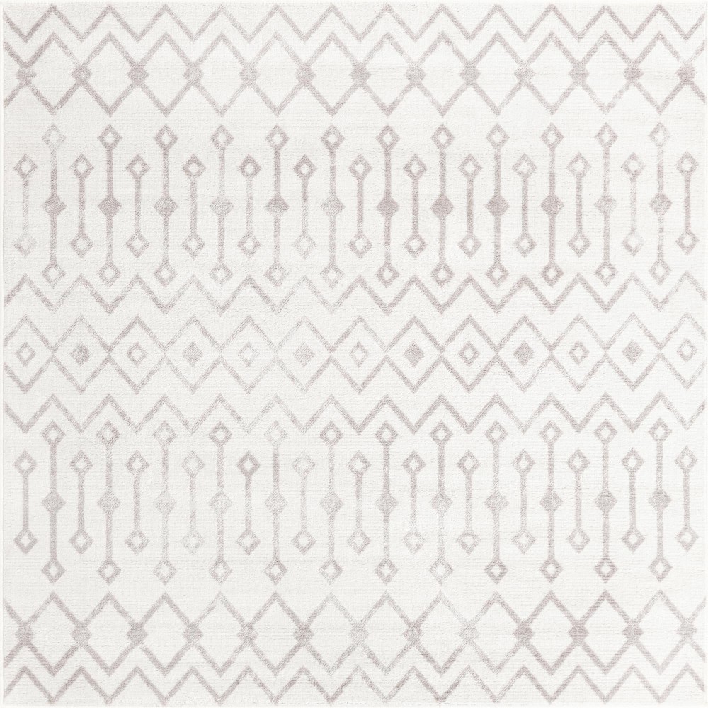 Rug Unique Loom Bohemian Trellis Pearl Square 6' 0 x 6' 0