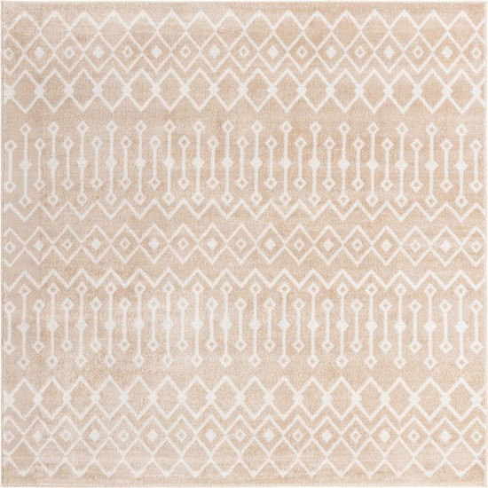 Rug Unique Loom Bohemian Trellis Beige Square 7' 10 x 7' 10