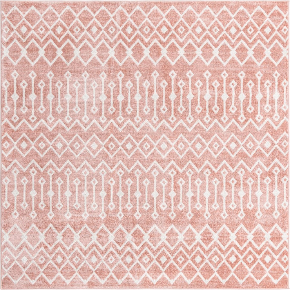 Rug Unique Loom Bohemian Trellis Pink Square 7' 10 x 7' 10