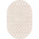 Rug Unique Loom Bohemian Trellis Beige Oval 4' 0 x 6' 0