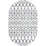 Rug Unique Loom Bohemian Trellis Ivory Oval 4' 0 x 6' 0