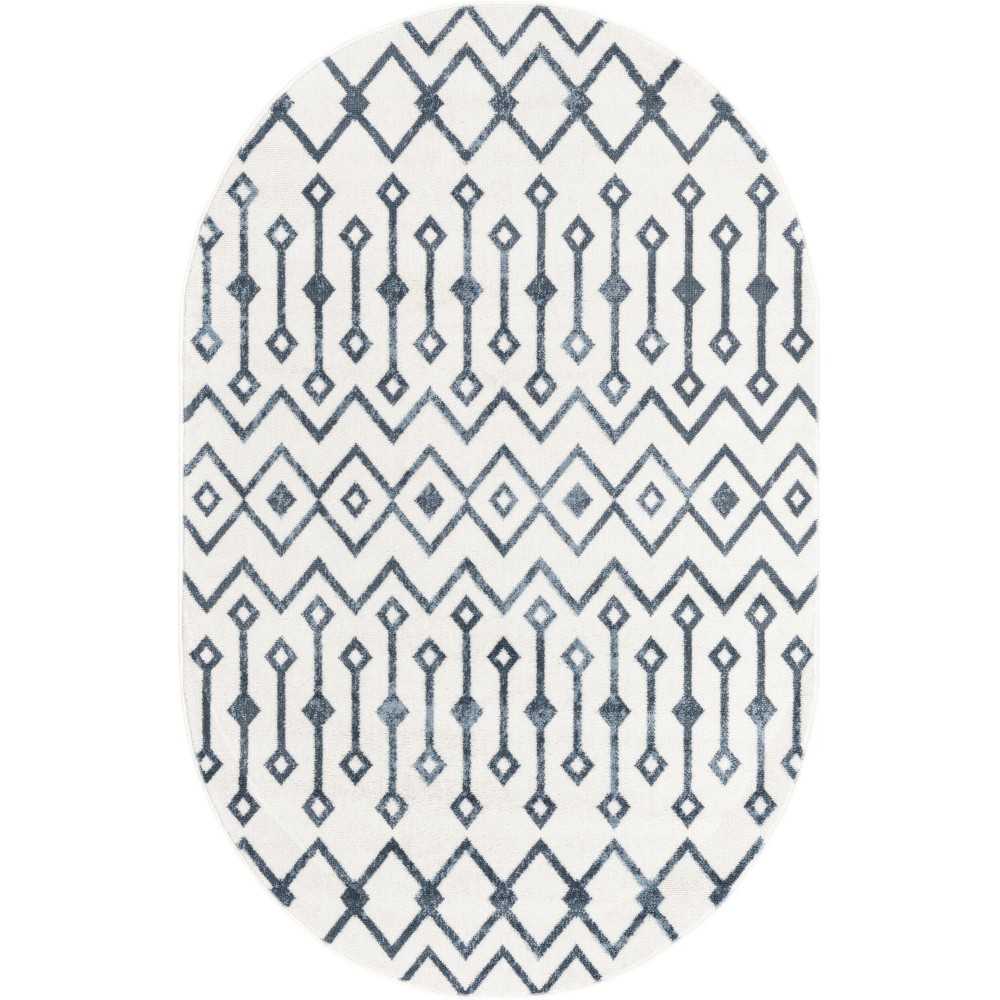 Rug Unique Loom Bohemian Trellis Ivory Oval 4' 0 x 6' 0 Rug Unique Loom Bohemian Trellis Ivory Oval 4' 0 x 6' 0