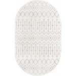 Rug Unique Loom Bohemian Trellis Pearl Oval 4' 0 x 6' 0