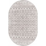 Rug Unique Loom Bohemian Trellis Gray Oval 5' 3 x 8' 0