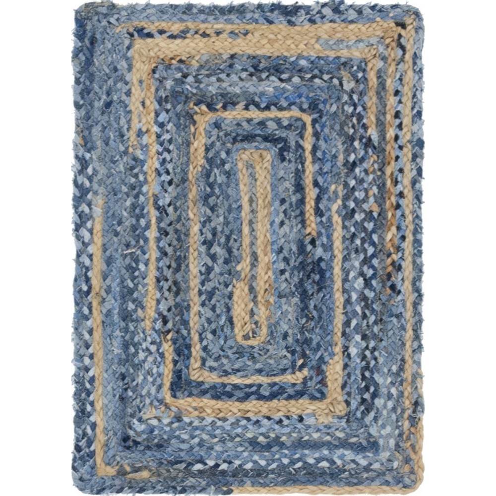 Rug Unique Loom Braided Chindi Blue/Natural Rectangular 2' 0 x 3' 0 Rug Unique Loom Braided Chindi Blue/Natural Rectangular 2' 0 x 3' 0