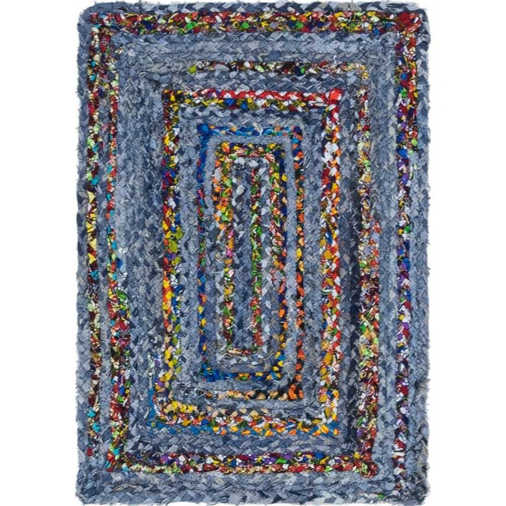 Rug Unique Loom Braided Chindi Blue/Multi Rectangular 2' 0 x 3' 0 Rug Unique Loom Braided Chindi Blue/Multi Rectangular 2' 0 x 3' 0