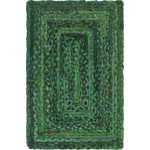 Rug Unique Loom Braided Chindi Green Rectangular 2' 0 x 3' 0