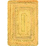 Rug Unique Loom Braided Chindi Yellow Rectangular 2' 0 x 3' 0