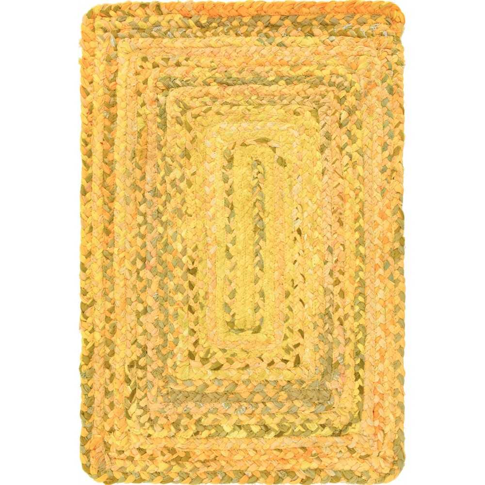 Rug Unique Loom Braided Chindi Yellow Rectangular 2' 0 x 3' 0 Rug Unique Loom Braided Chindi Yellow Rectangular 2' 0 x 3' 0