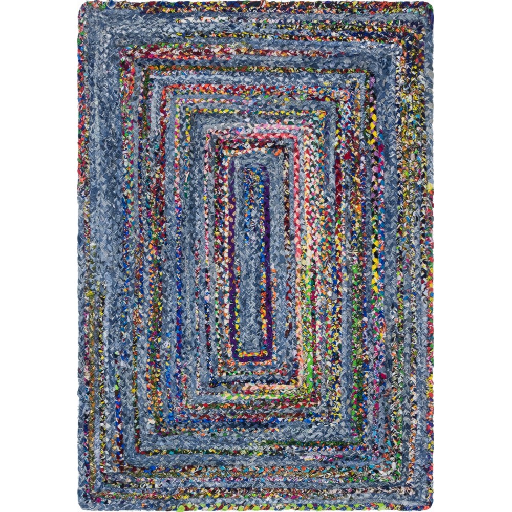 Rug Unique Loom Braided Chindi Blue/Multi Rectangular 4' 0 x 6' 0 Rug Unique Loom Braided Chindi Blue/Multi Rectangular 4' 0 x 6' 0