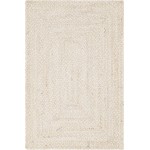 Rug Unique Loom Braided Chindi Ivory Rectangular 4' 0 x 6' 0