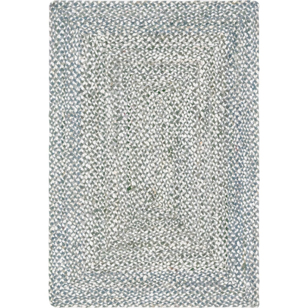 Rug Unique Loom Braided Chindi Gray Rectangular 4' 0 x 6' 0