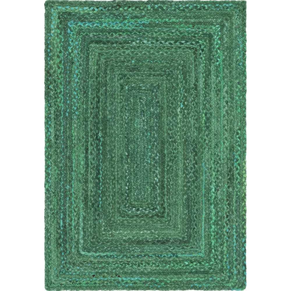 Rug Unique Loom Braided Chindi Green Rectangular 4' 0 x 6' 0 Rug Unique Loom Braided Chindi Green Rectangular 4' 0 x 6' 0