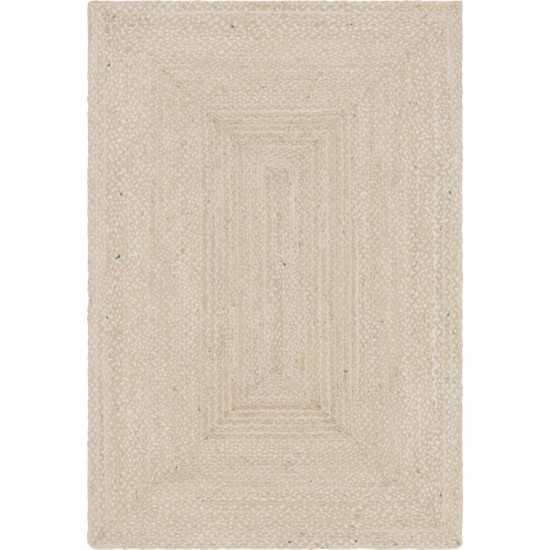 Rug Unique Loom Braided Chindi Ivory Rectangular 6' 0 x 9' 0