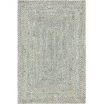 Rug Unique Loom Braided Chindi Gray Rectangular 6' 0 x 9' 0