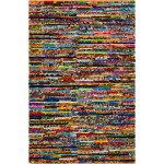 Rug Unique Loom Braided Chindi Multi Rectangular 6' 0 x 9' 0