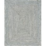 Rug Unique Loom Braided Chindi Gray Rectangular 8' 0 x 10' 0