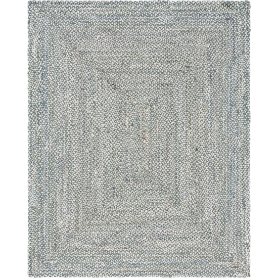 Rug Unique Loom Braided Chindi Gray Rectangular 8' 0 x 10' 0