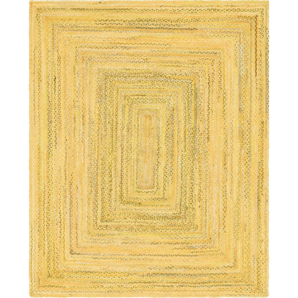 Rug Unique Loom Braided Chindi Yellow Rectangular 8' 0 x 10' 0 Rug Unique Loom Braided Chindi Yellow Rectangular 8' 0 x 10' 0
