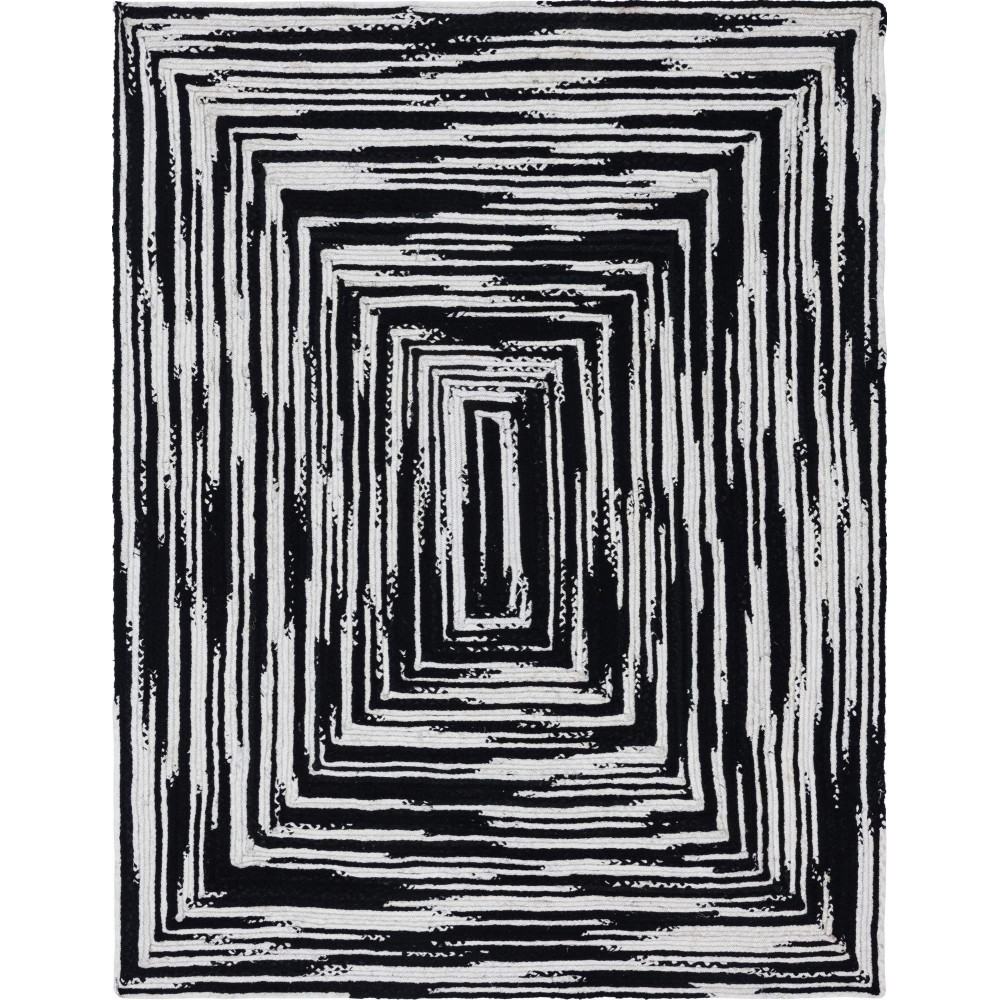 Rug Unique Loom Braided Chindi Black Rectangular 9' 0 x 12' 0 Rug Unique Loom Braided Chindi Black Rectangular 9' 0 x 12' 0