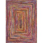 Rug Unique Loom Braided Chindi Multi Rectangular 10' 0 x 14' 0