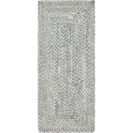 Rug Unique Loom Braided Chindi Gray Runner 2' 6 x 6' 0