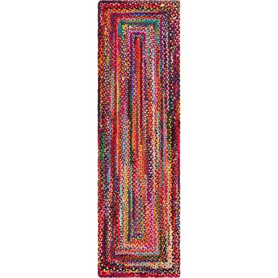 Rug Unique Loom Braided Chindi Multi Runner 2' 7 x 8' 0