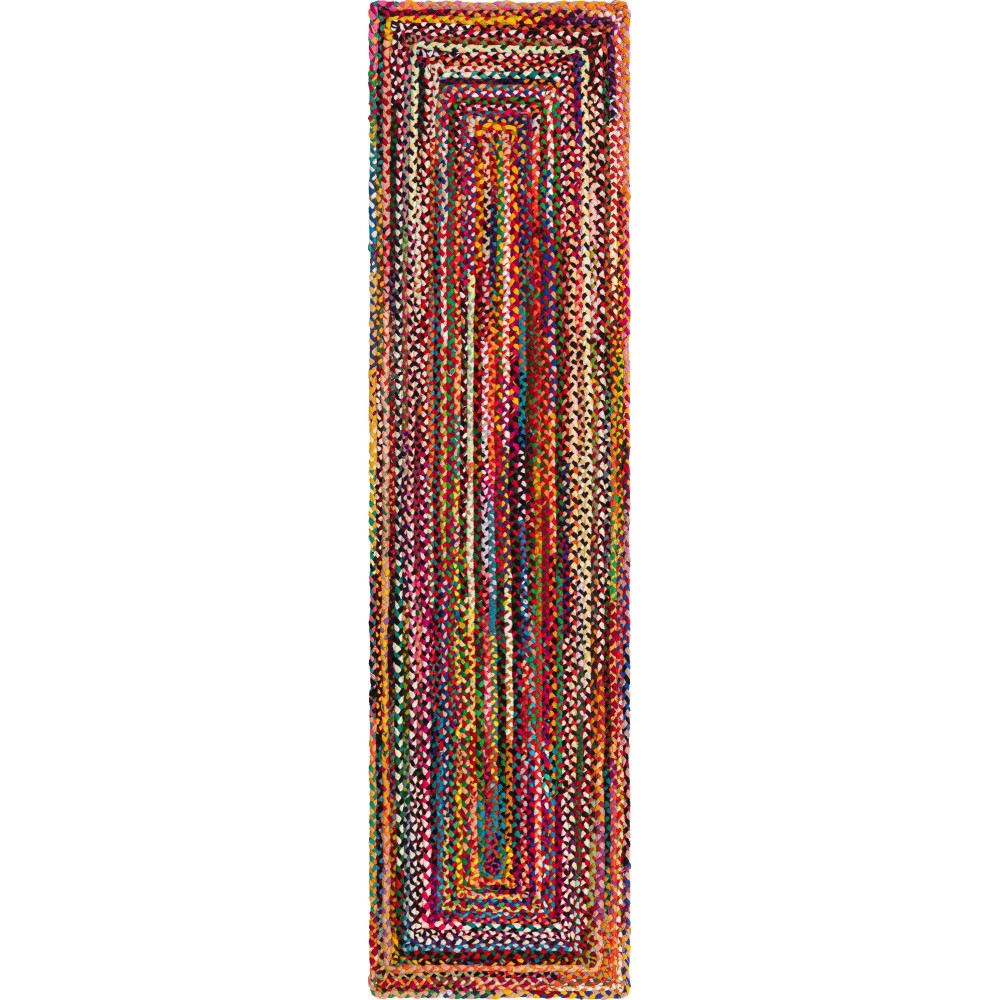 Rug Unique Loom Braided Chindi Multi Runner 2' 7 x 10' 0 Rug Unique Loom Braided Chindi Multi Runner 2' 7 x 10' 0