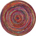 Rug Unique Loom Braided Chindi Multi Round 5' 0 x 5' 0