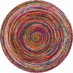 Rug Unique Loom Braided Chindi Multi Round 7' 0 x 7' 0