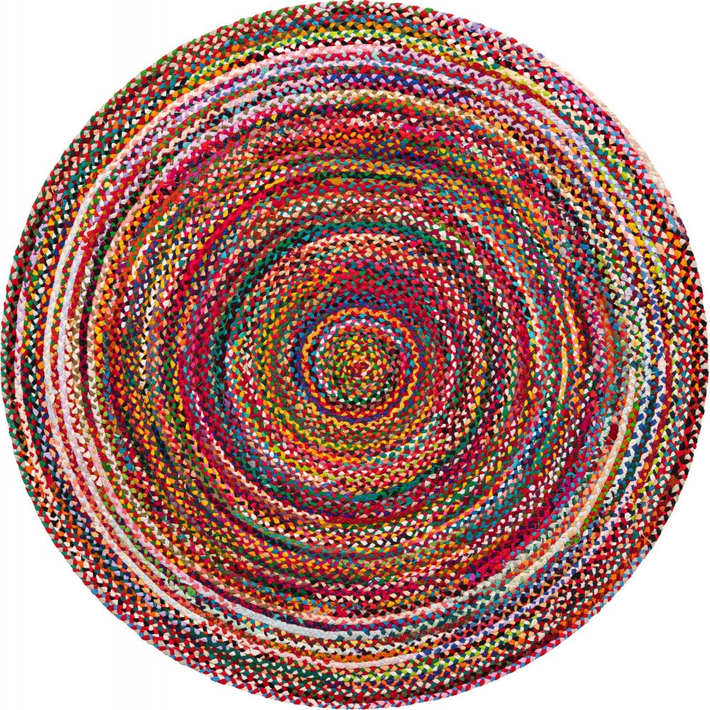 Rug Unique Loom Braided Chindi Multi Round 7' 0 x 7' 0 Rug Unique Loom Braided Chindi Multi Round 7' 0 x 7' 0