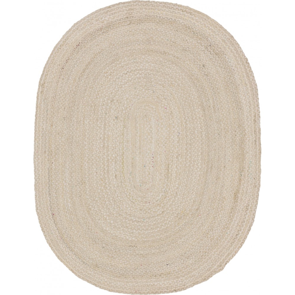 Rug Unique Loom Braided Chindi Ivory Oval 8' 0 x 10' 0 Rug Unique Loom Braided Chindi Ivory Oval 8' 0 x 10' 0