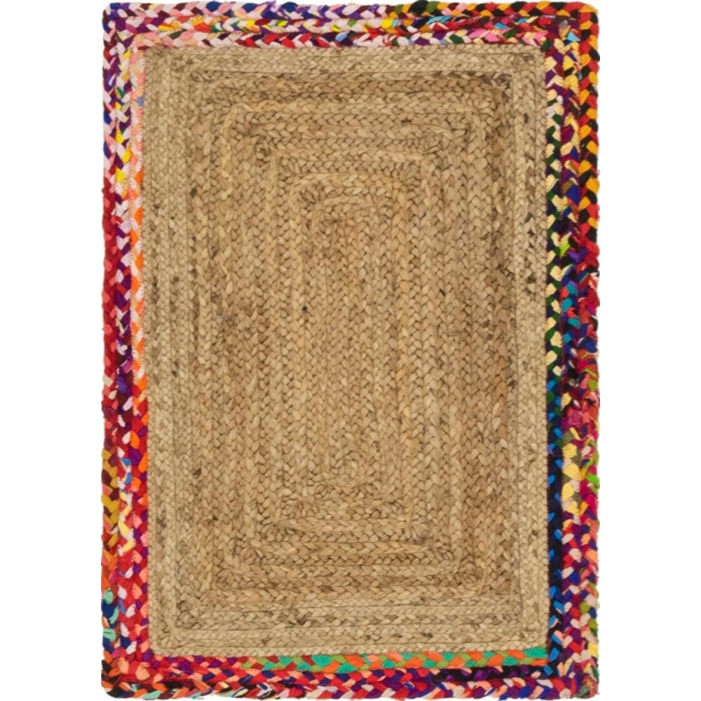 Rug Unique Loom Braided Jute Natural Rectangular 2' 0 x 3' 0