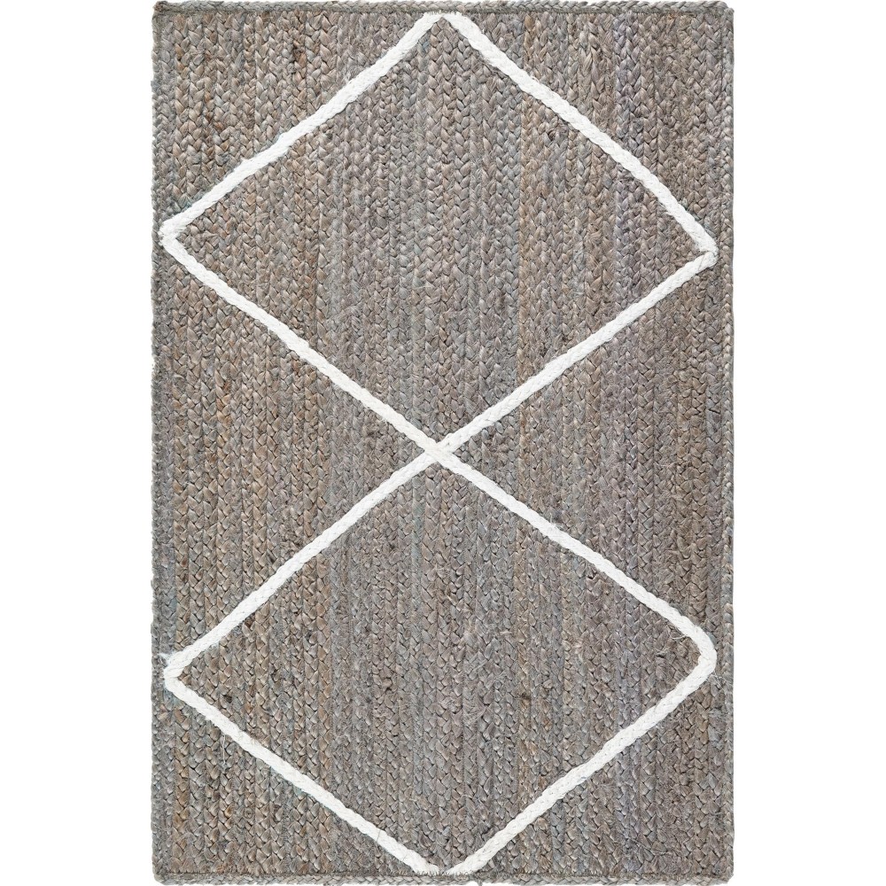 Rug Unique Loom Braided Jute Trellis Gray Rectangular 2' 0 x 3' 0 Rug Unique Loom Braided Jute Trellis Gray Rectangular 2' 0 x 3' 0