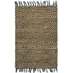 Rug Unique Loom Braided Jute Natural/Black Rectangular 2' 0 x 3' 0