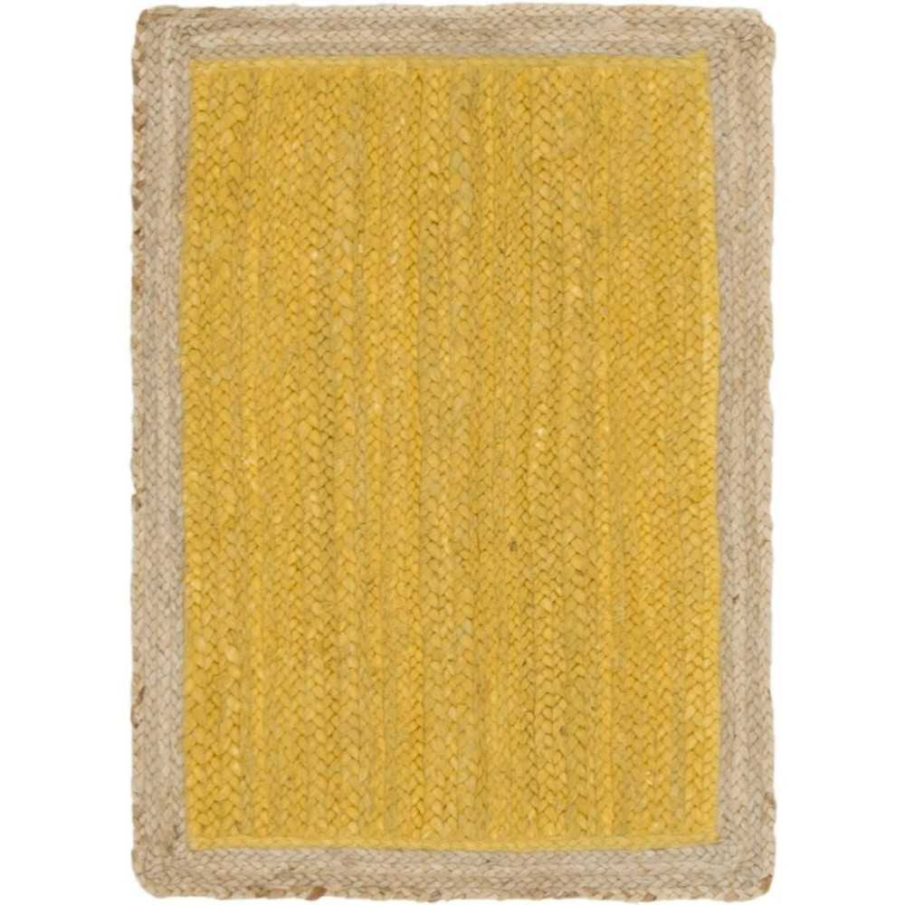 Rug Unique Loom Braided Jute Yellow Rectangular 2' 0 x 3' 0