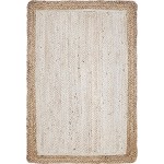 Rug Unique Loom Braided Jute Ivory Rectangular 2' 0 x 3' 0