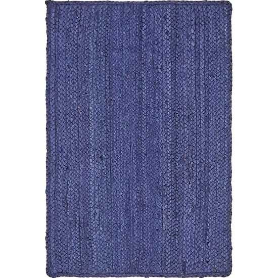 Rug Unique Loom Braided Jute Navy Blue Rectangular 2' 0 x 3' 0