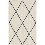 Rug Unique Loom Braided Jute Trellis Ivory Rectangular 3' 3 x 5' 0