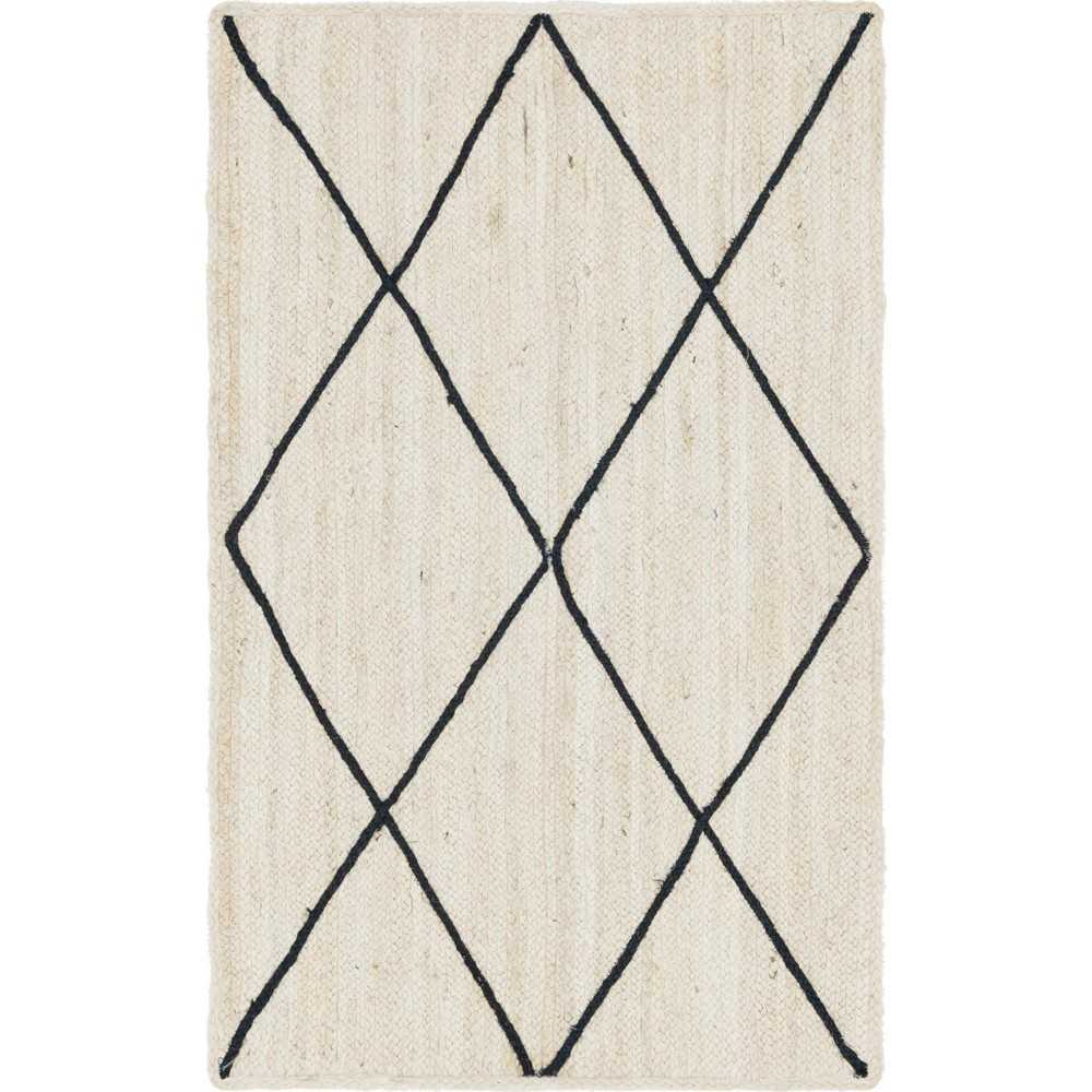 Rug Unique Loom Braided Jute Trellis Ivory Rectangular 3' 3 x 5' 0 Rug Unique Loom Braided Jute Trellis Ivory Rectangular 3' 3 x 5' 0
