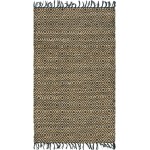 Rug Unique Loom Braided Jute Natural/Black Rectangular 3' 3 x 5' 0