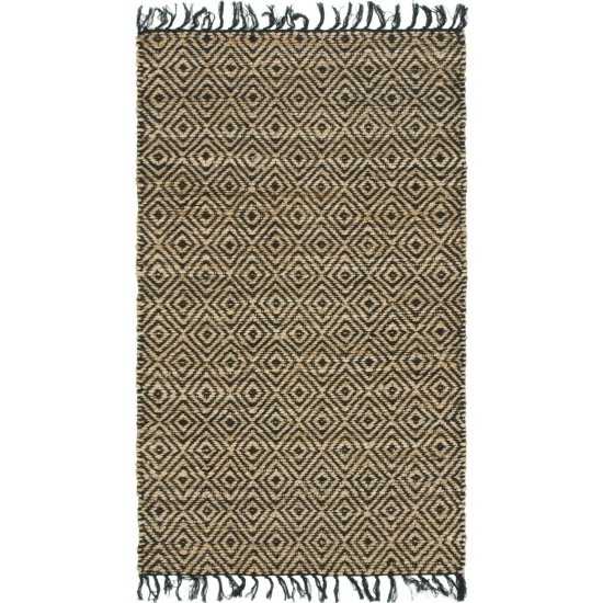 Rug Unique Loom Braided Jute Natural/Black Rectangular 3' 3 x 5' 0