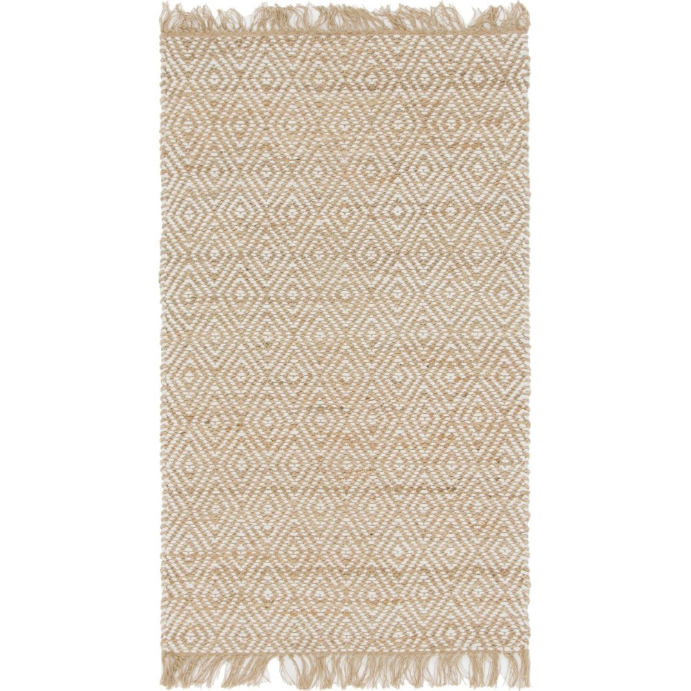 Rug Unique Loom Braided Jute Natural/Ivory Rectangular 3' 3 x 5' 0